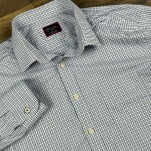 UNTUCKit Dalton Performance Long Sleeve Shirt Men's Large Blue Pink Plaid